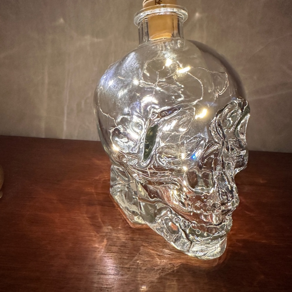 Skull Bottle. Bar Decanter. Serious Scotch Decanter for your Bar. Candle holder